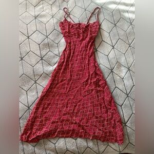 Charlotte Russe Elegant Red Lace Up Back Dress